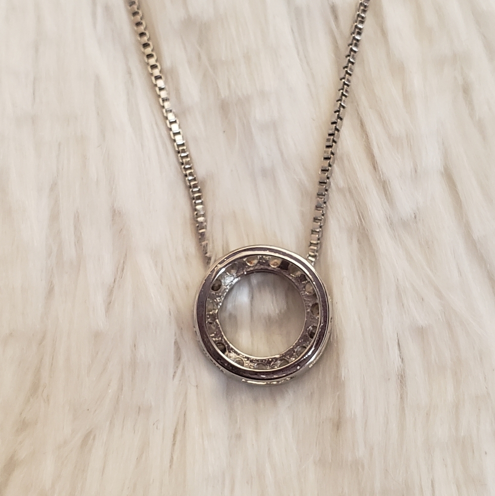 CZ Circle Necklace - Picture 4 of 5